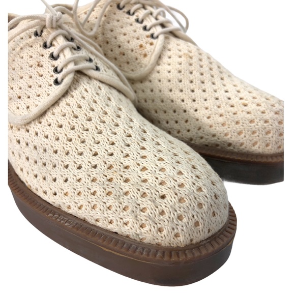 Ivory Knit Stephane Kelian Paris Knit Oxfords Sz 8 - Picture 8 of 12